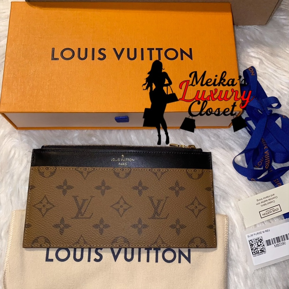 Brand new limited slim monogram reverse purse